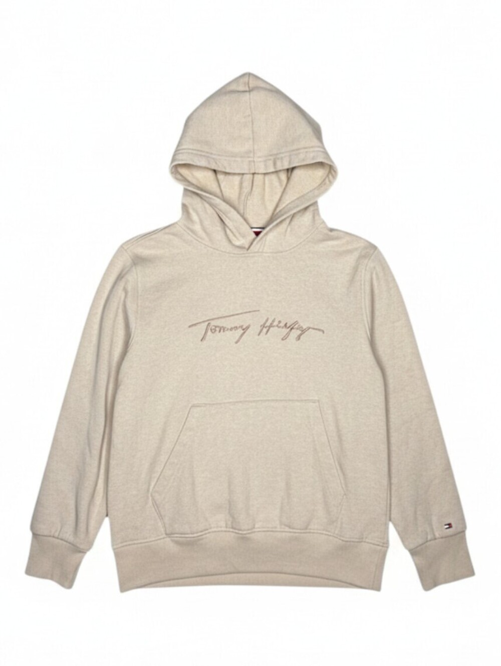 Tommy Hilfiger Cream Hoodie Sweatshirt Large Youth